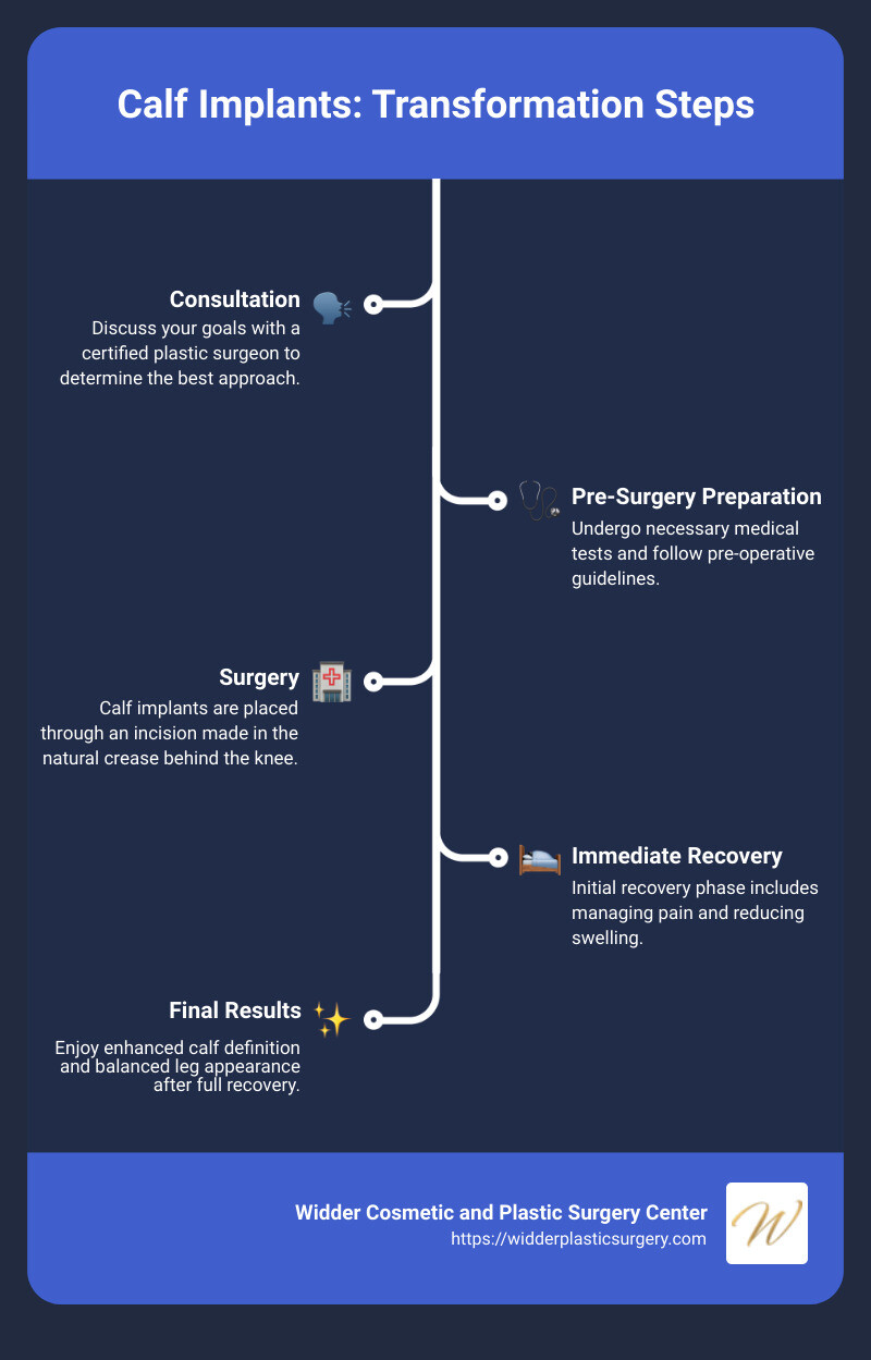 infographic on calf augmentation results - calf implants before and after infographic infographic-line-5-steps